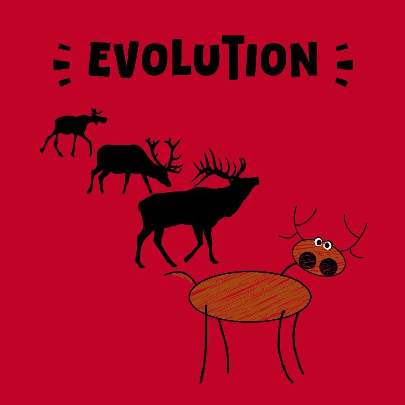 Die Evolution der Hirsche – Lustige Stadien der Evolution.