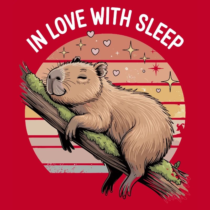 Conception de sommeil Capybara mignon
