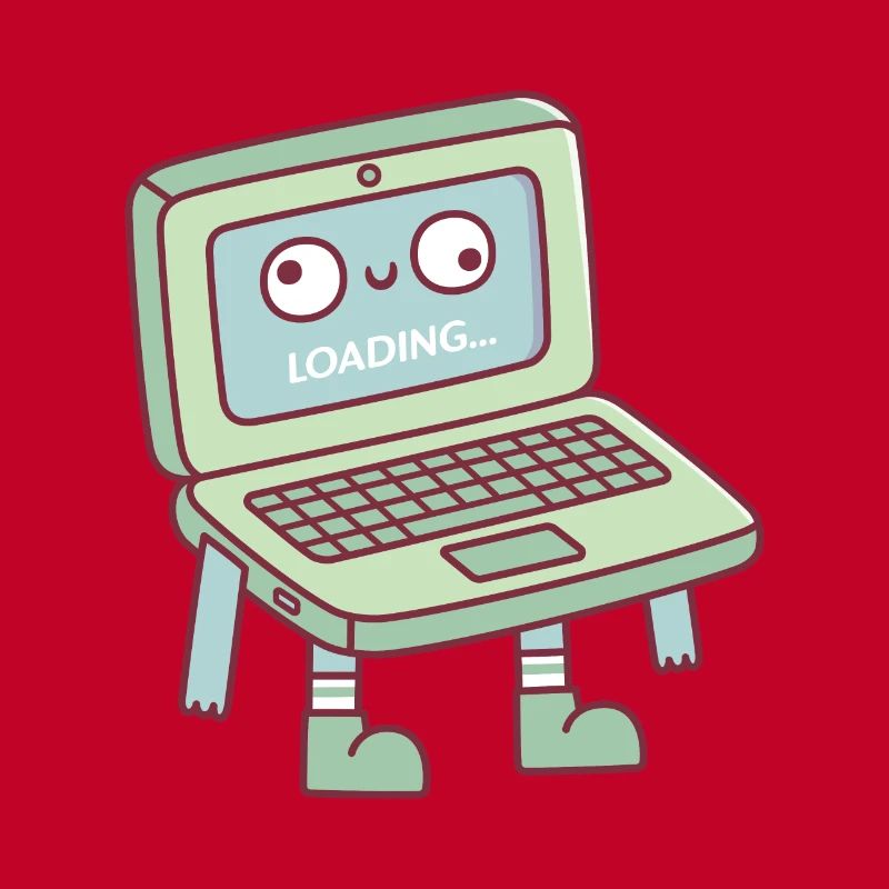 Funny Derpy Laptop Loading Its Brain