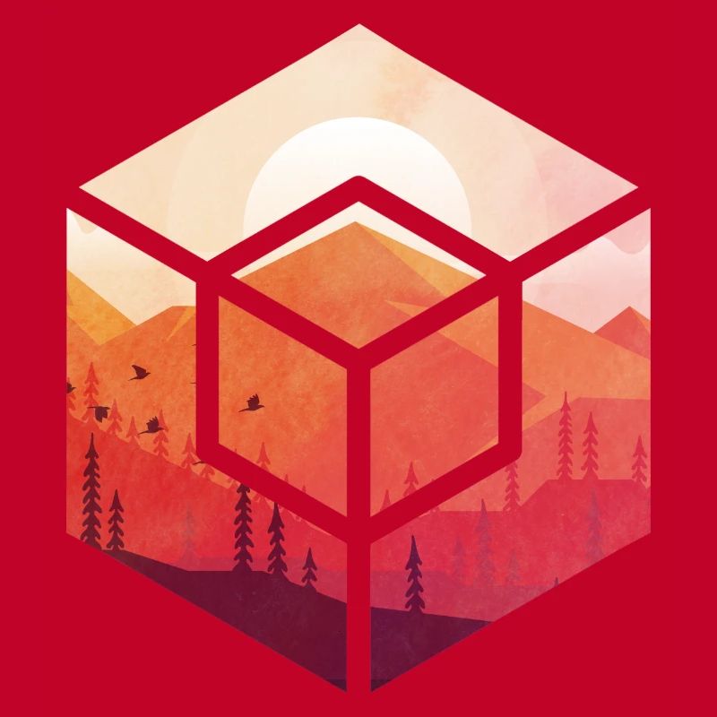 Coucher de soleil dans le cube