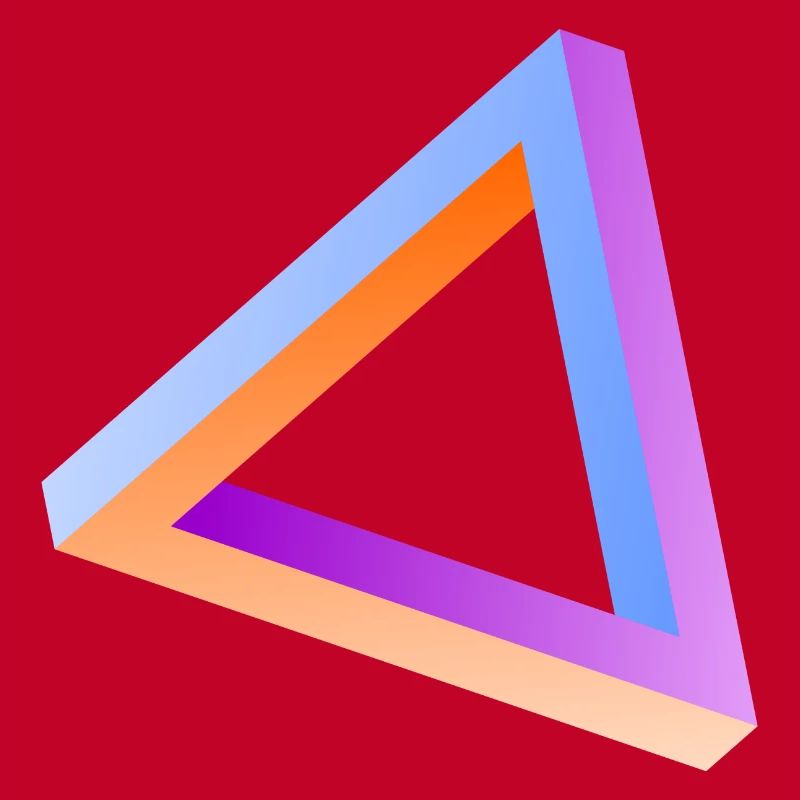 Impossible triangle optical illusion