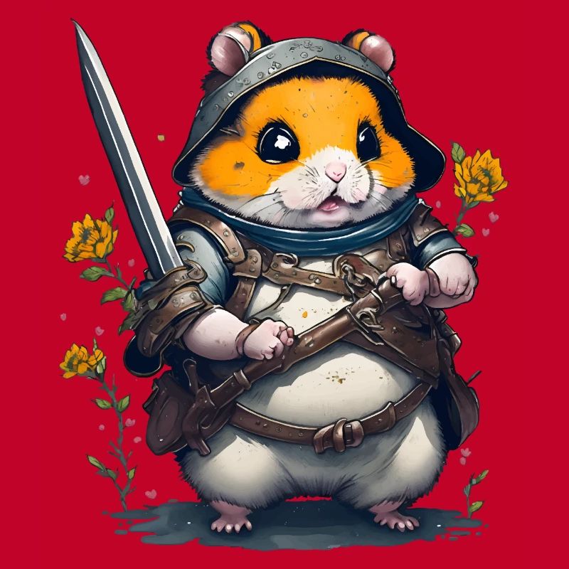 Ninja Hamster-Held des Gartens