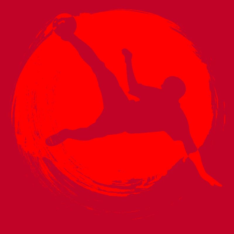 Fußballschere Mann Rot