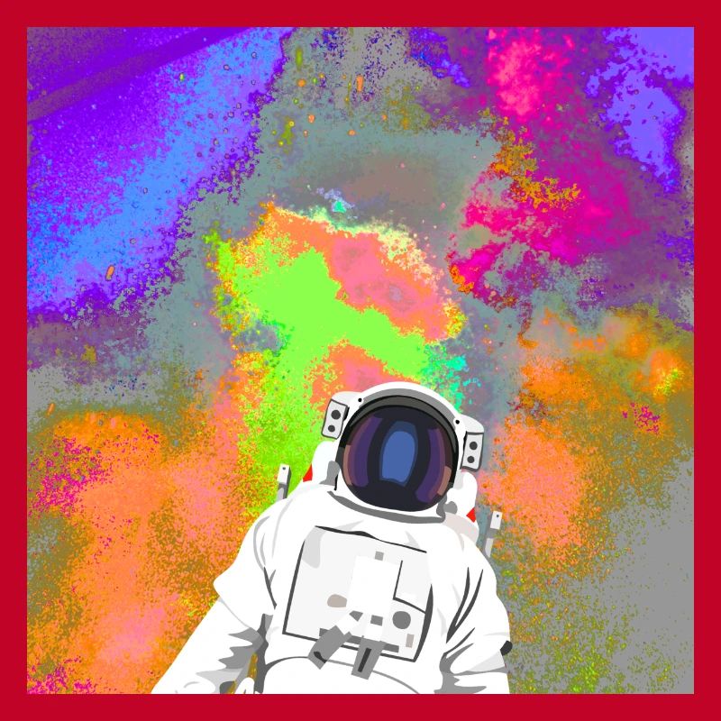 Astronaute devant une supernova spatiale