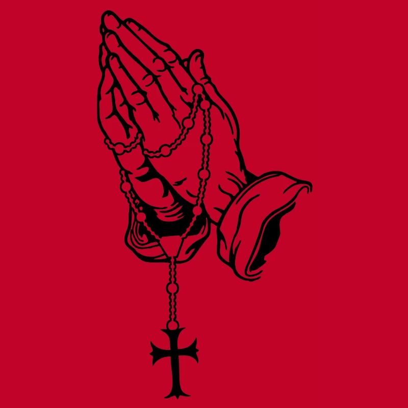 Praying Hands mit Rosenkranz Basic