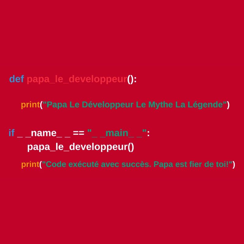 Code du programme Papa développeur