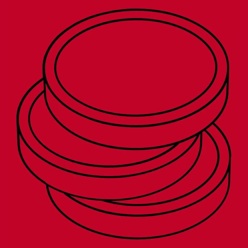 three coins in a stack