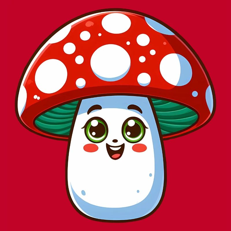 Funny cheerful toadstool