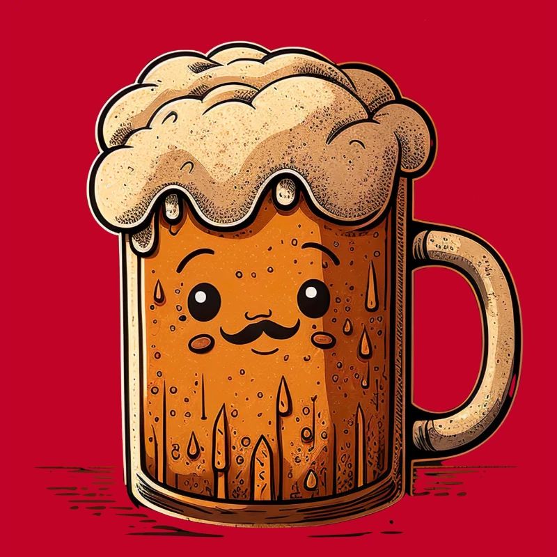 Schnurrbart Hipster Bier Illustration Design