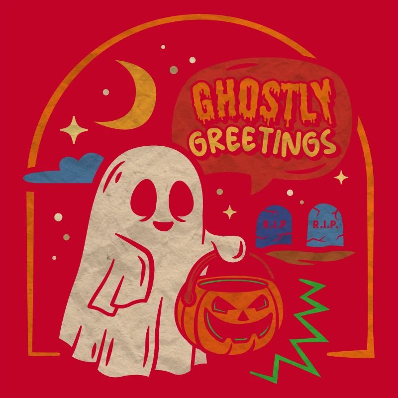 Halloween Ghostly Greetings Spooky Ghost