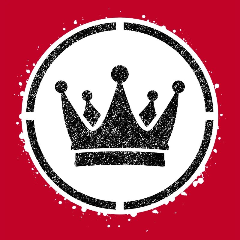 Sponge stencil Crown inside circle