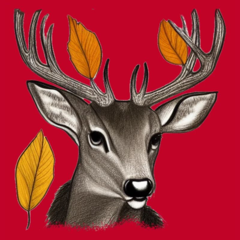 Hirschkopf im Herbst Hirsch Geweih Bock Reh Kitz 4