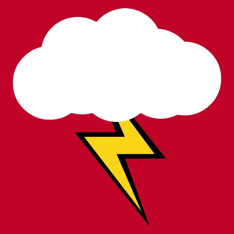 Wolke mit gelben Blitz/ Blitz Design