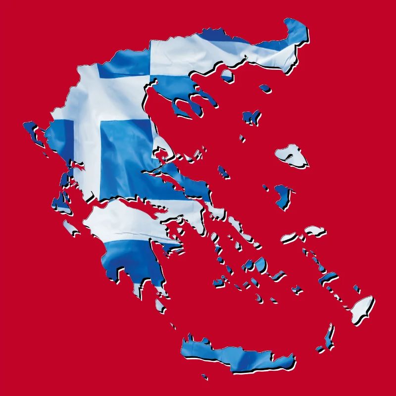 Drapeau de la Grèce sur la carte de la Grèce