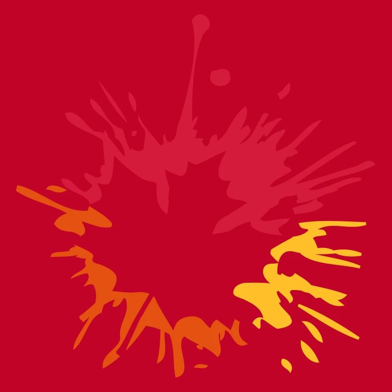 colorful blob drop paint splatter maple leaf he