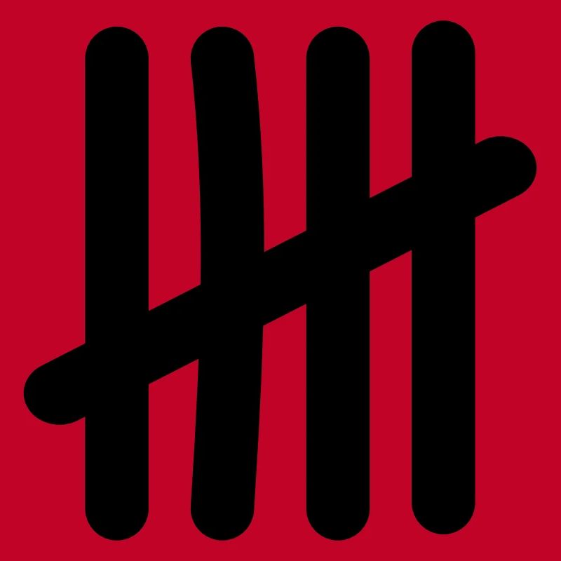 Symbole de liste de comptage - 5 tirets