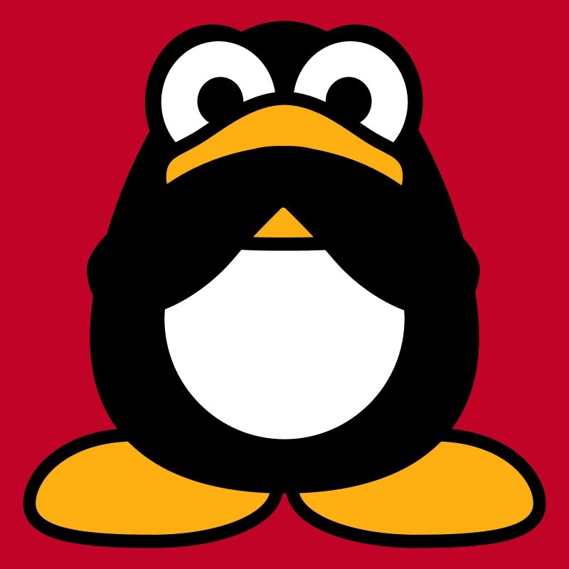 Pingouin Rien parlant Mains silencieuses Couvrant la bouche