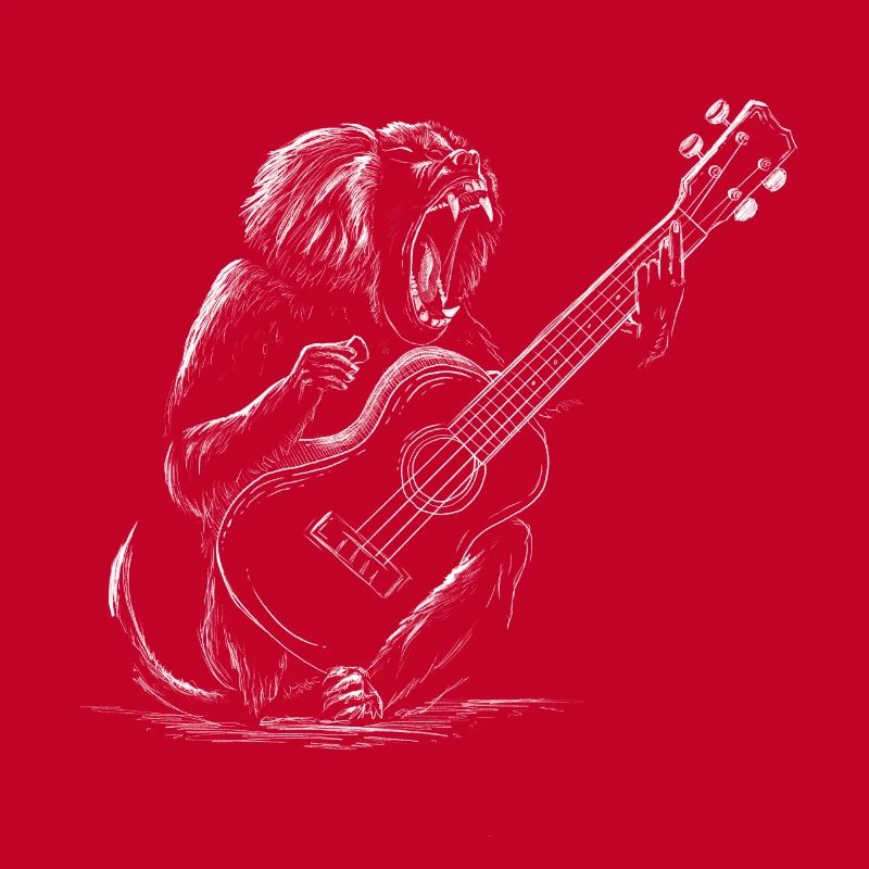 Affe mit Ukulele – Musik Design