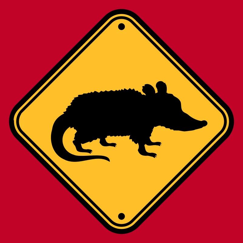 Opossum Gefahr Schild