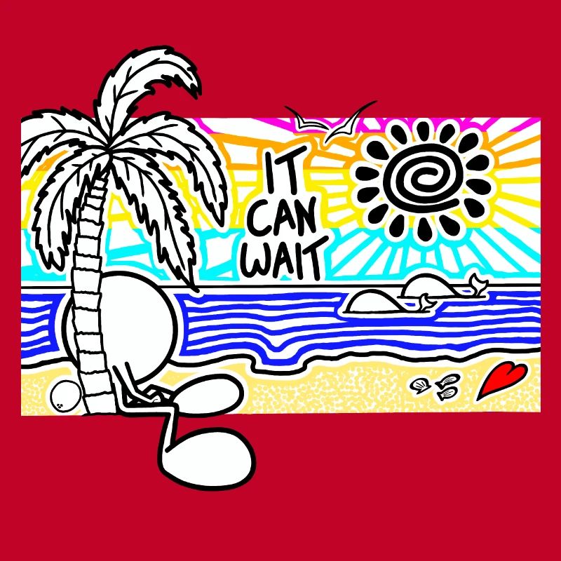 Il peut attendre sunset Doodle