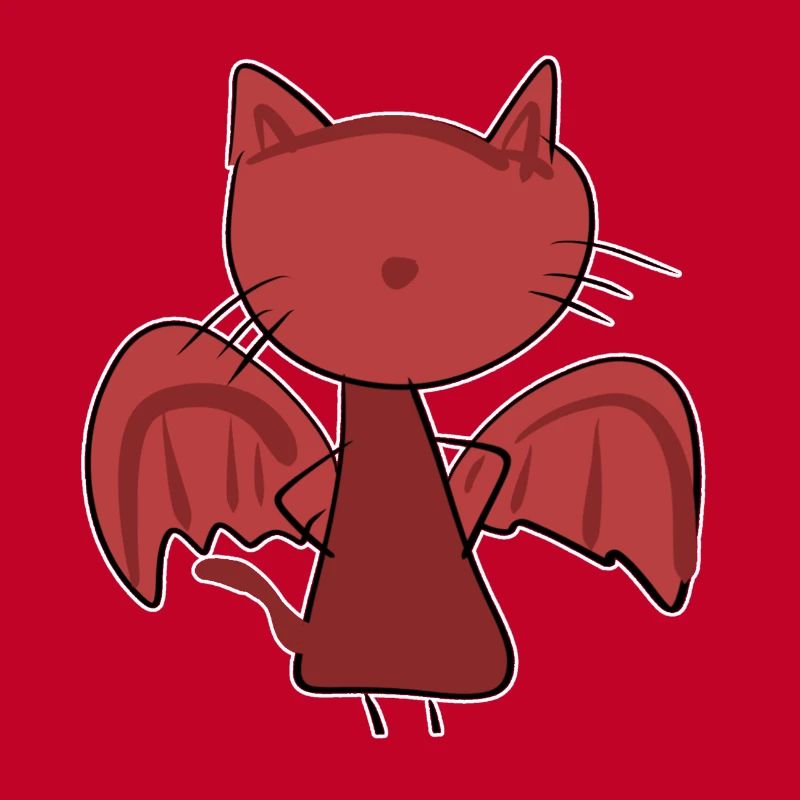 evil cat cartoon devil red