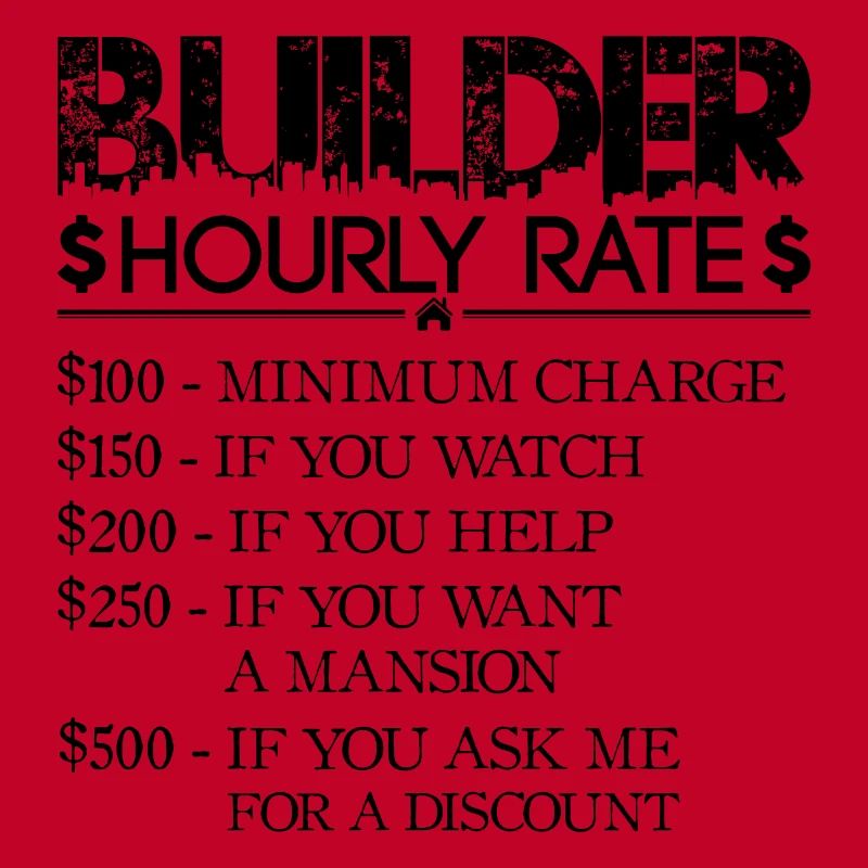 Tarif horaire Constructeur - noir - Constructeur de maison
