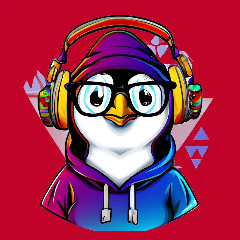 Nerd Pinguin mit Pullover