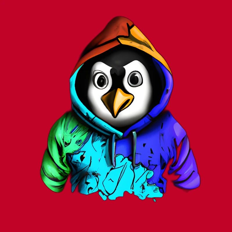 Überraschter Pinguin mit Pullover