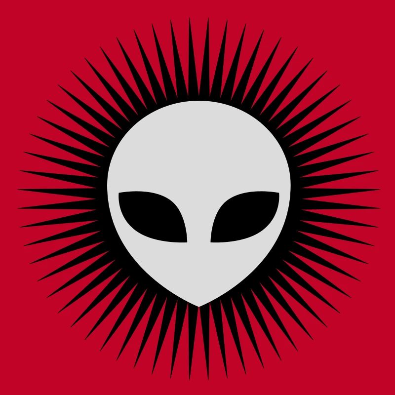 Strahlen Alien Kopf grau
