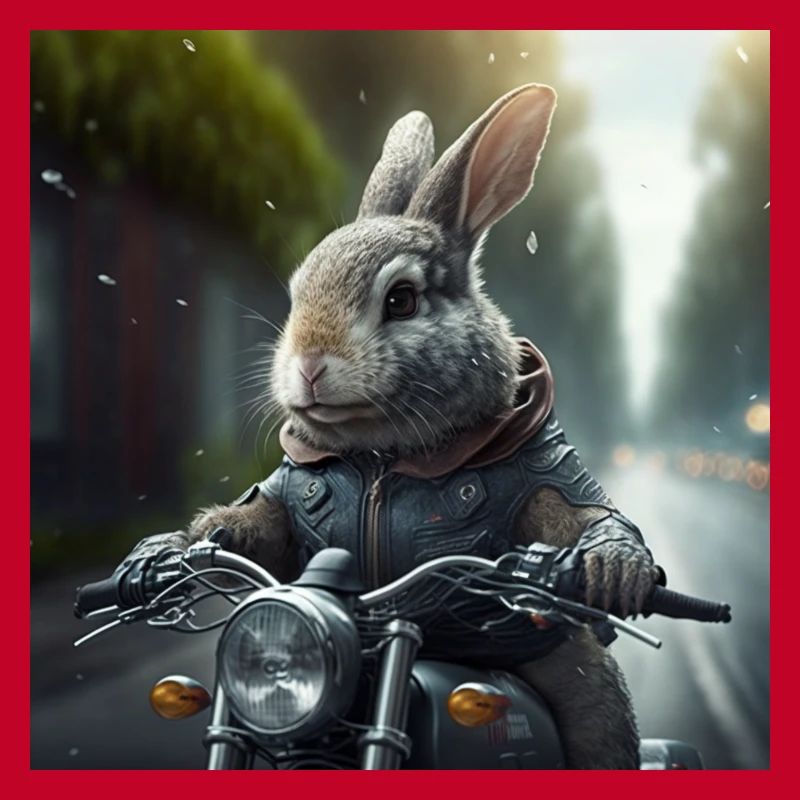 Rabbit Ride Motorcycle Easter Easter Funny Biker