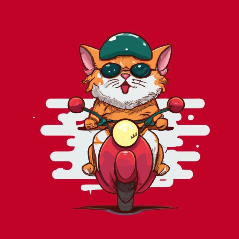 Cat on motorcycle