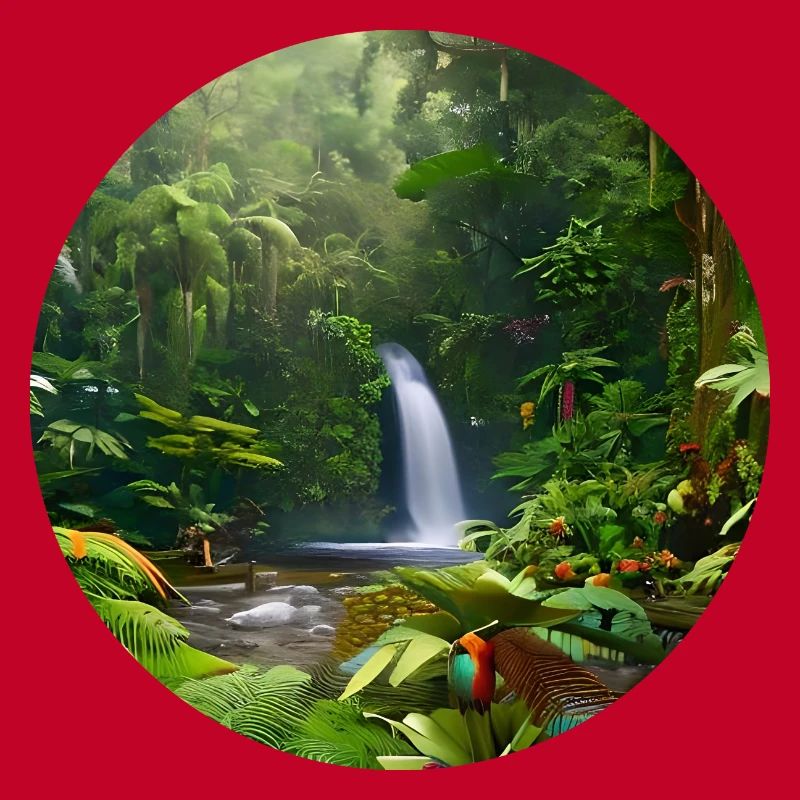 Cascade dans la forêt tropicale