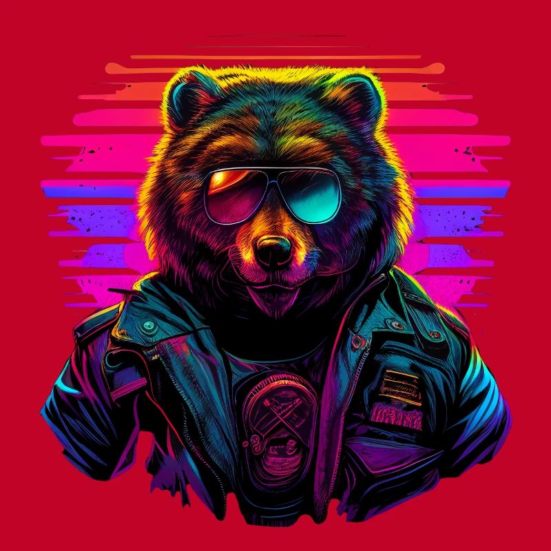 Retro Emblems - Animal - Pilot Bear