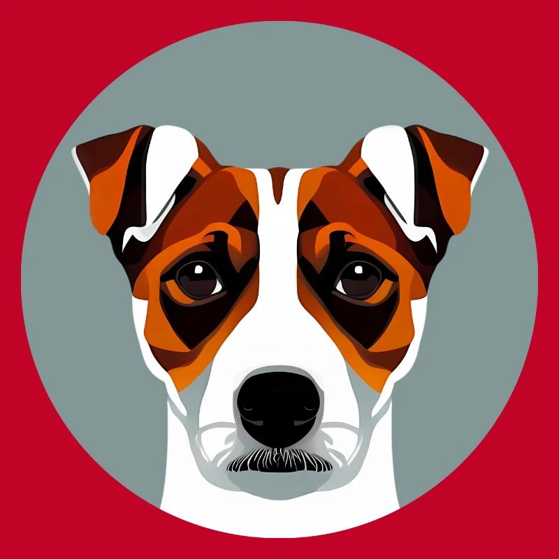 Jack Russel Terrier colored circle graphic