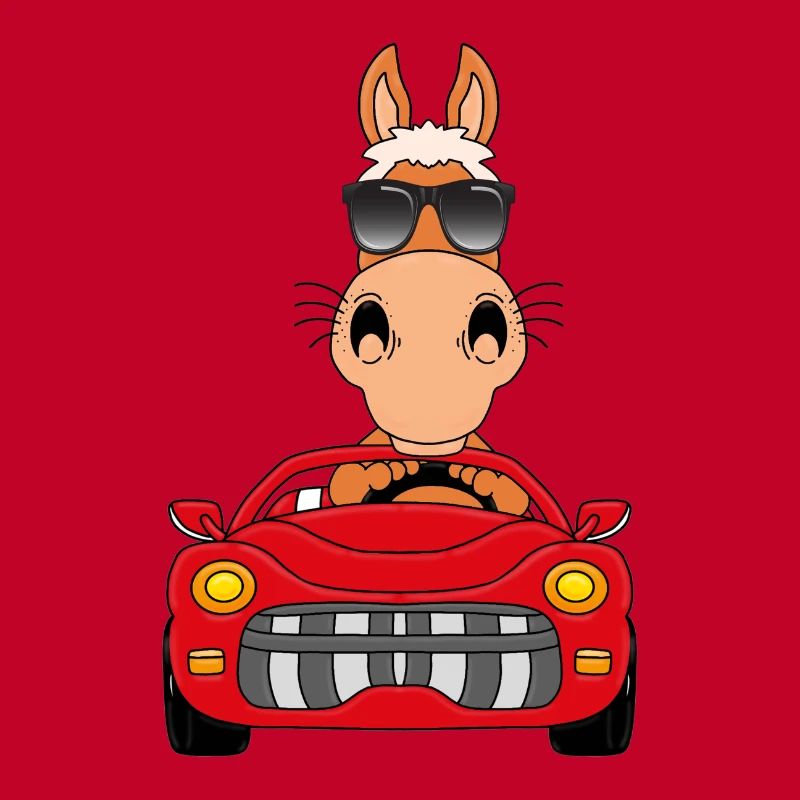 PFERD - CABRIO - AUTO - PONY - AUTOFAHRER - FUN