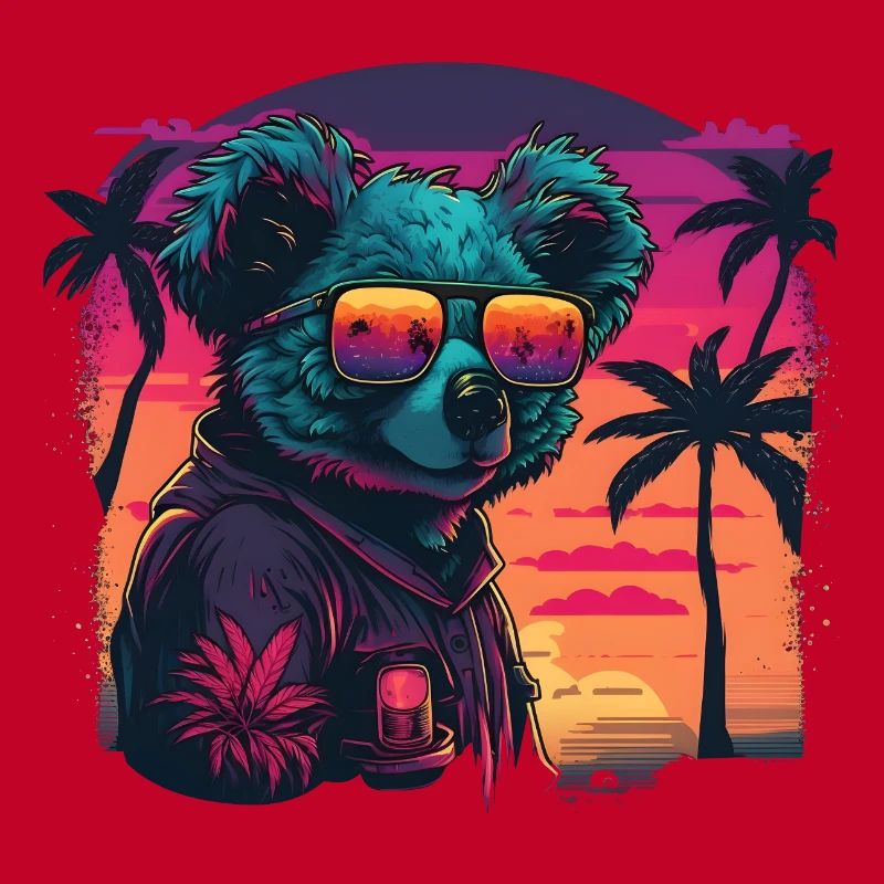 Synthwave Koala Sunset