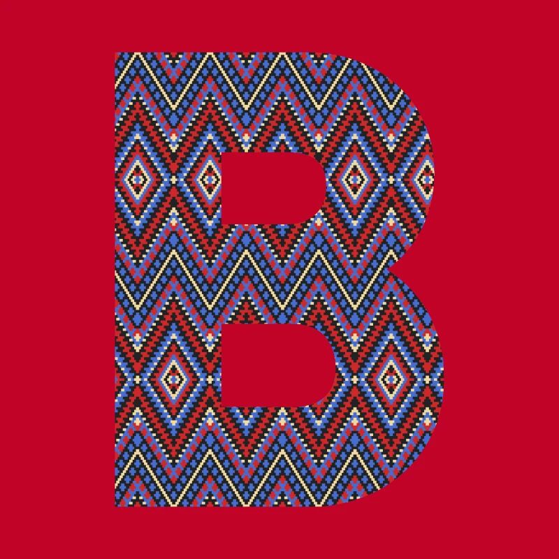 Monogramm Buchstabe B - geometrisches Muster