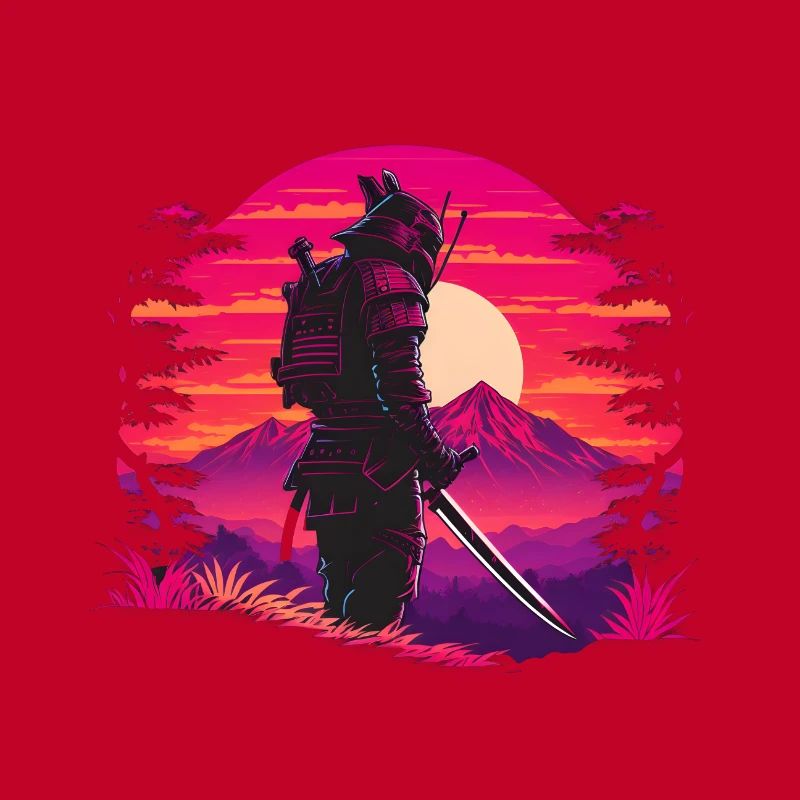 Samouraï de science-fiction Synthwave