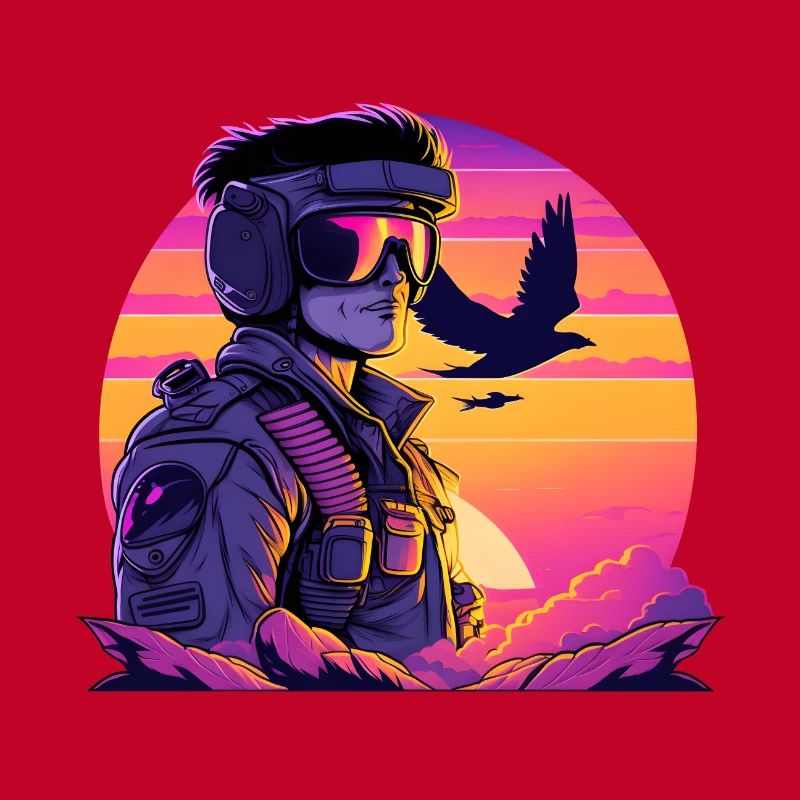 Synthwave Air-force Pilot