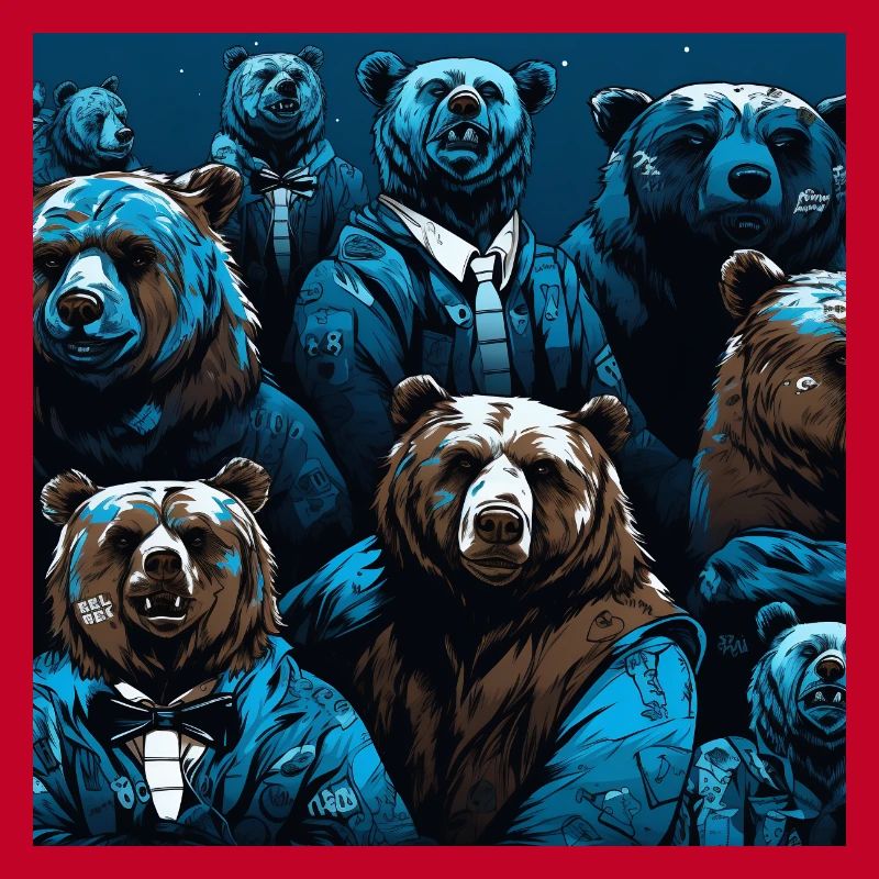 Neon neon style bear pattern