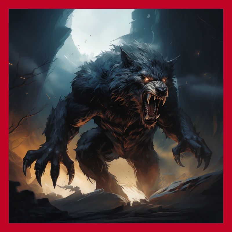 classic Werewolf Monster in a comic style