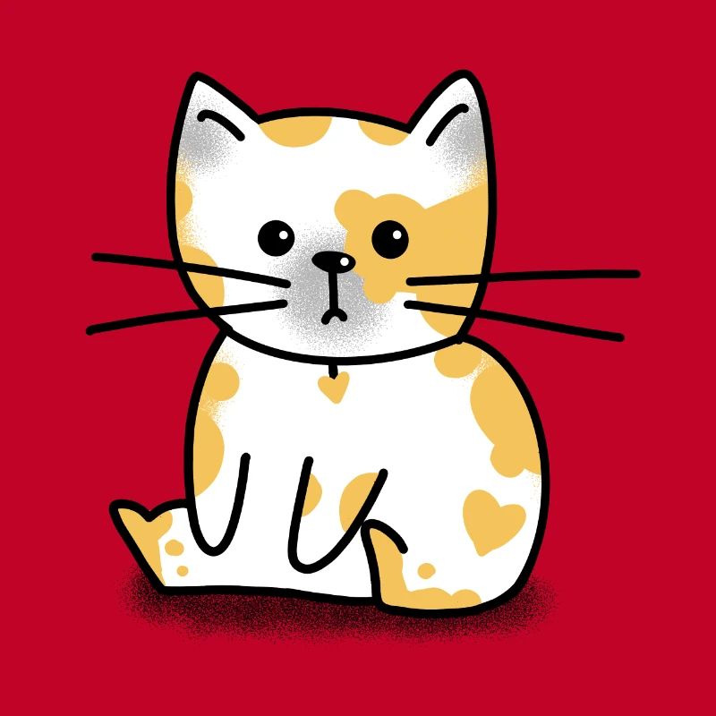 Mignon drôle chat blanc assis