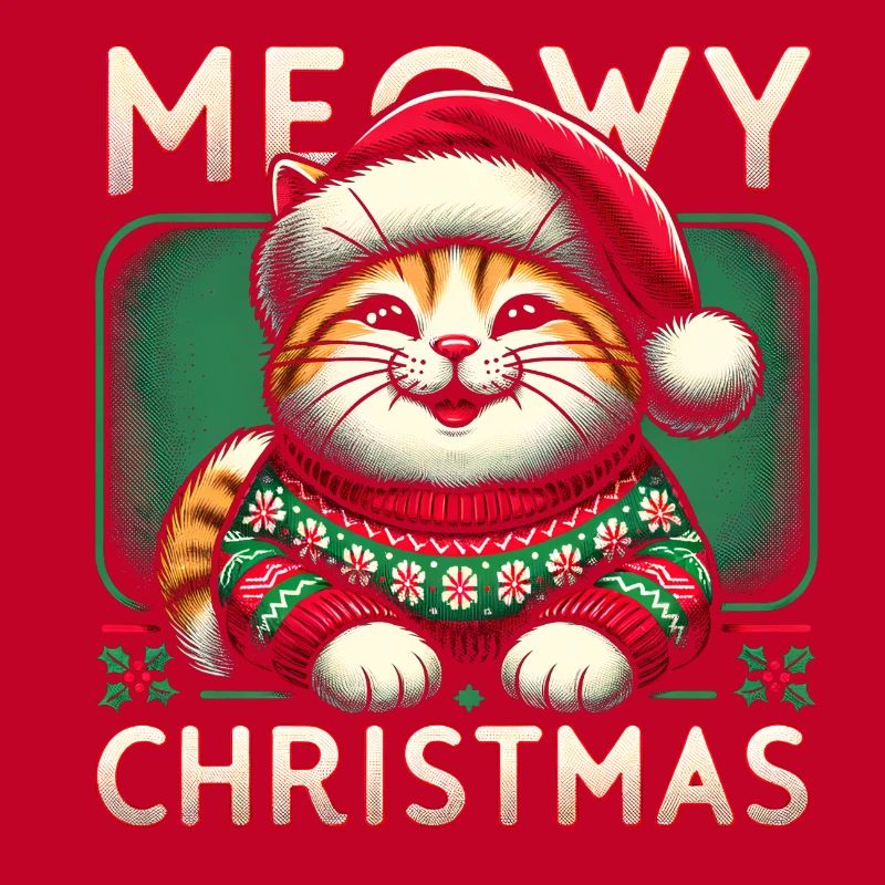 Pull de Noël avec chat de Noël