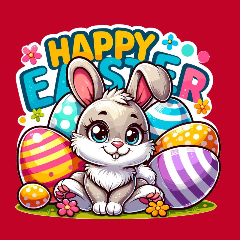 Happy Easter - Easter Bunny Illustration