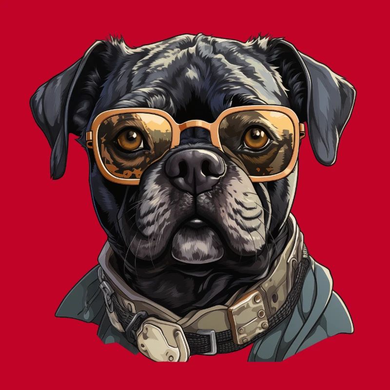 Mops mit Sonnenbrille