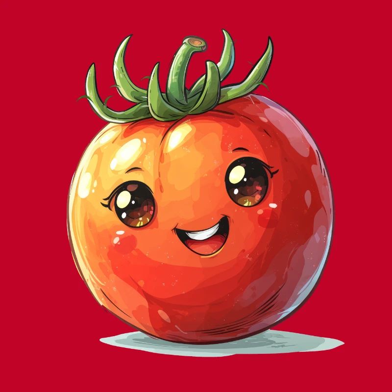 Tomato happy comic style