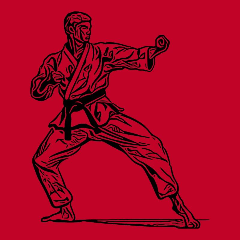 Combattant de karaté en pose de combat