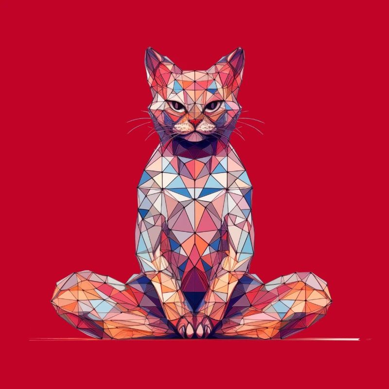 Multicolor Polygon Katze