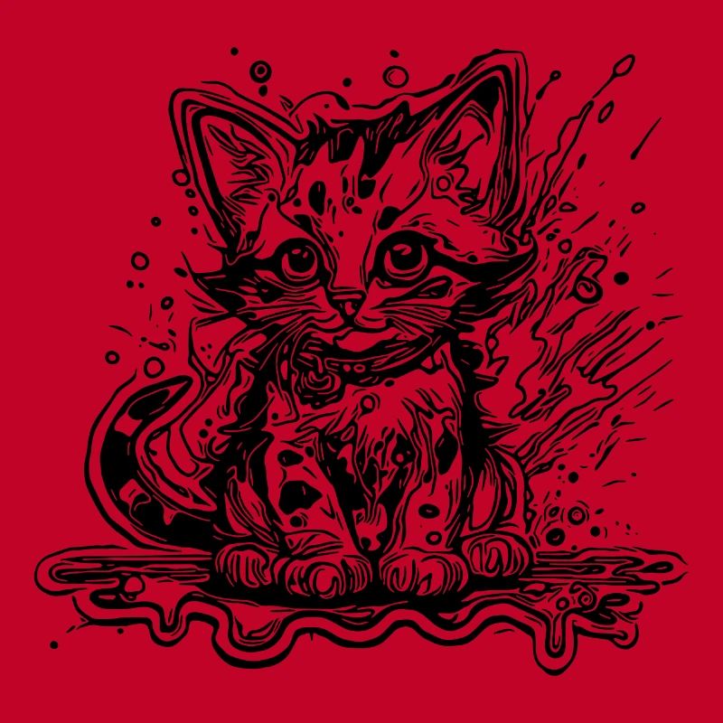Mignon petit chat du chat poté dans le style graffiti