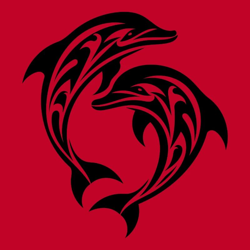 Tribal Tattoo Jumping Dolphins
